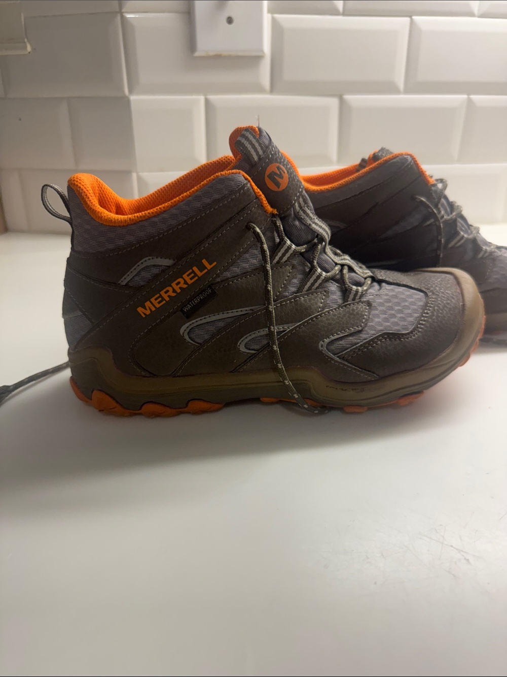 Merrell Olive Brown and Orange Trail Boots